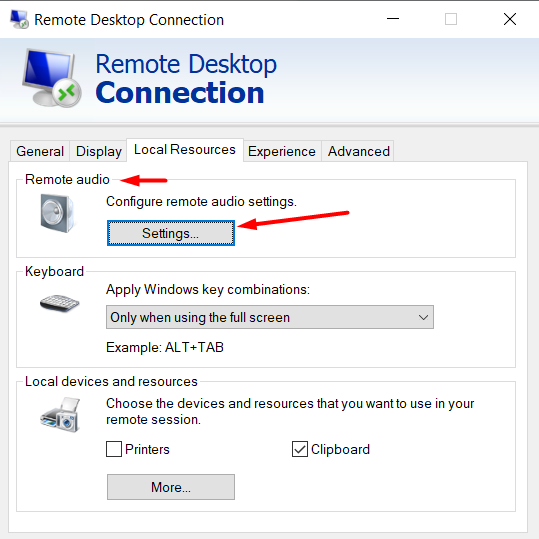How to enable microphone on Remote Desktop?