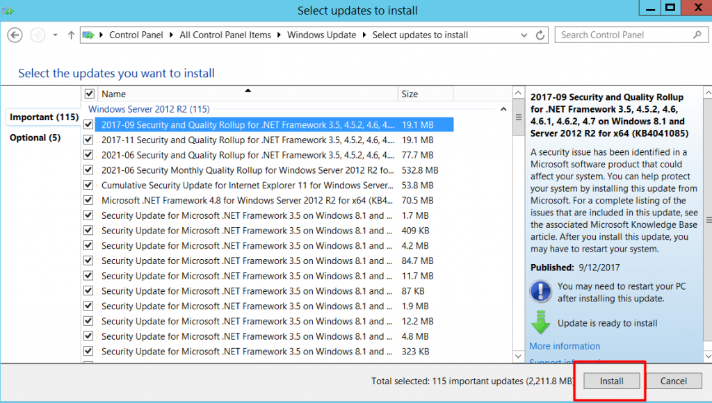 How To Apply Windows Updates For Server 2012 R2, 2016?