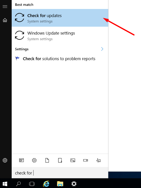 search check for updates in windows 2016
