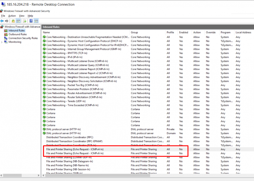 How to Configure the Windows firewall to allow ping?