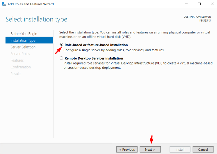 select-role-based-installtion