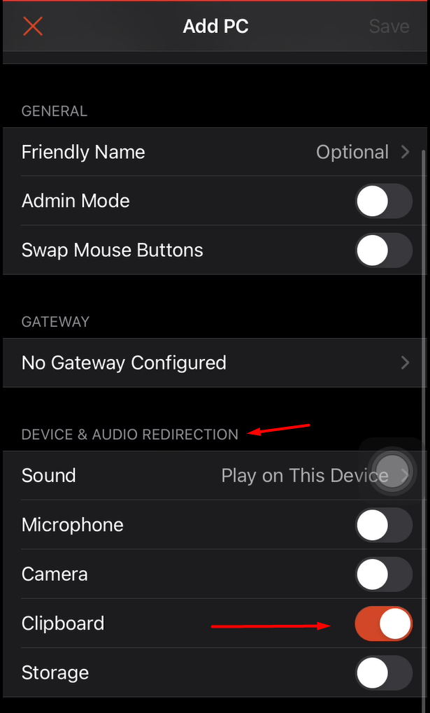 turn on clipboard option IOS