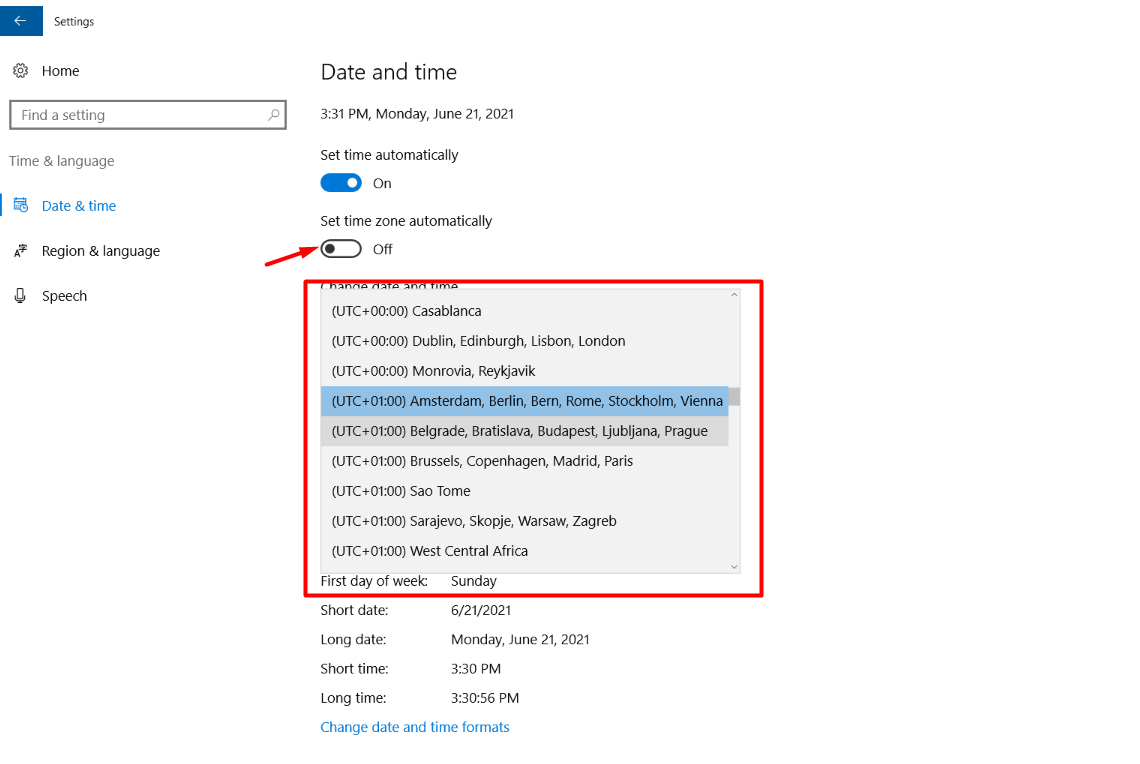 windows server change timezone cmd