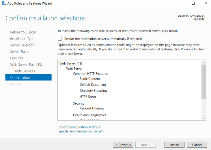 How to enable IIS and IIS Required Components