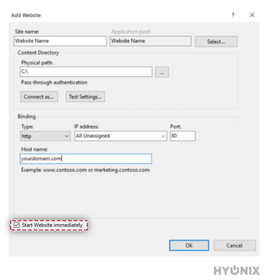 Start-Website-immediately-IIS