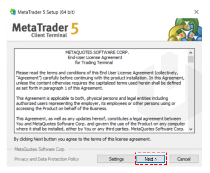 metatrader-click-on-next-welcome-screen