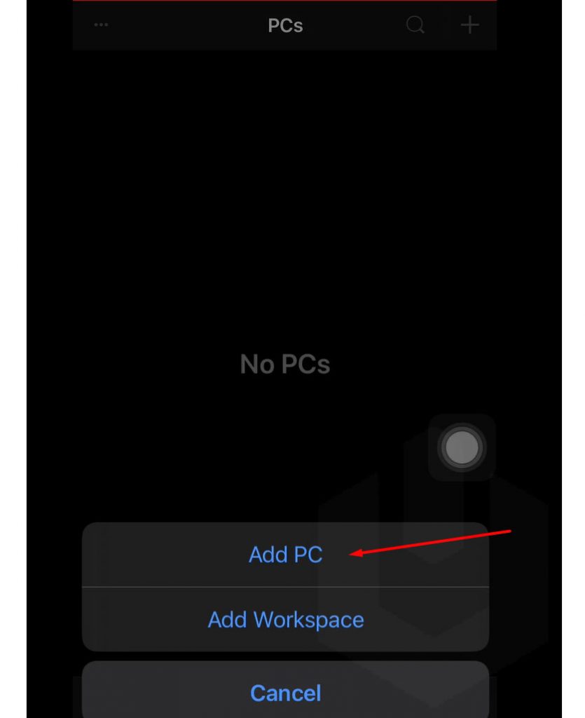 open-ios-remote-desktop-click-on-add-pc