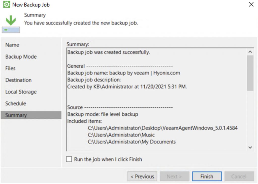 How to backup windows server data with Veeam Backup Agent