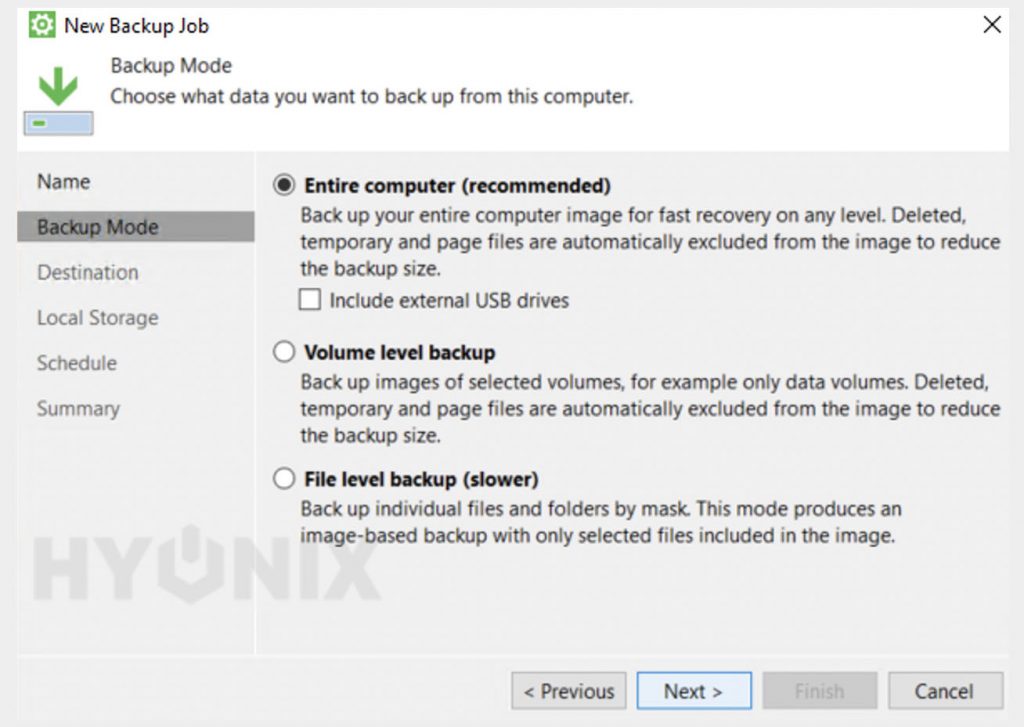 backup mode veeam