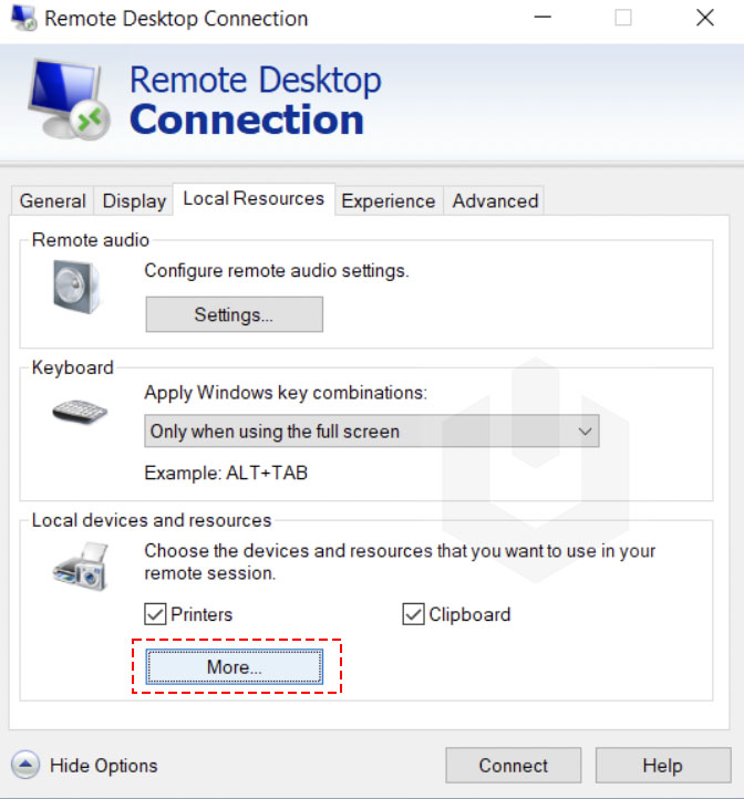 click on more remote desktop services