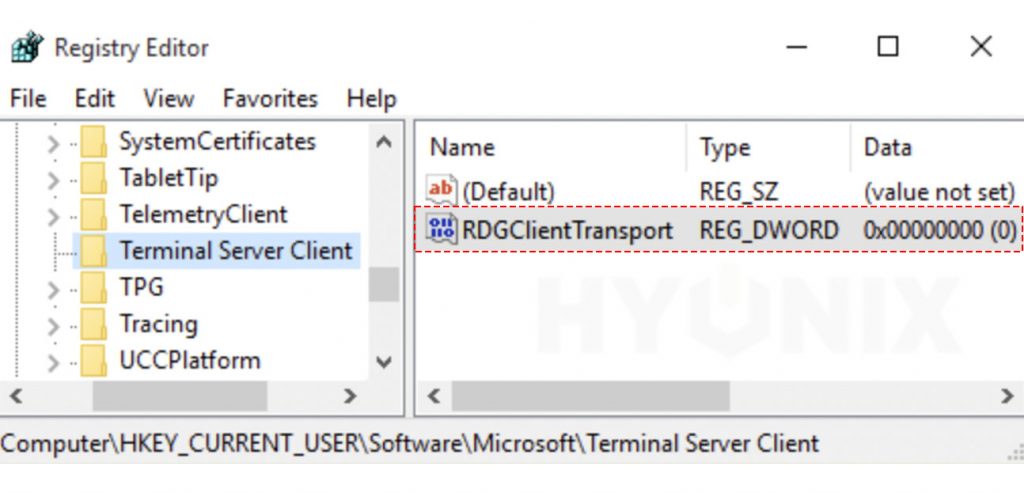 navigate to terminal server client