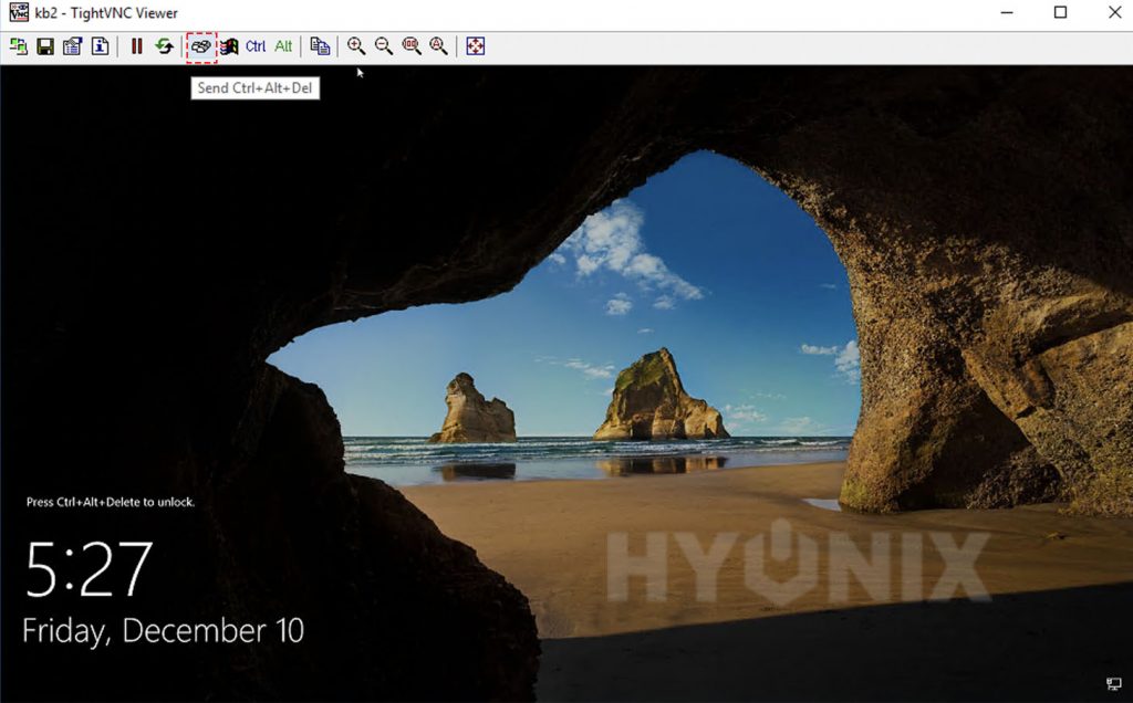 sent ctrl alt del option vnc