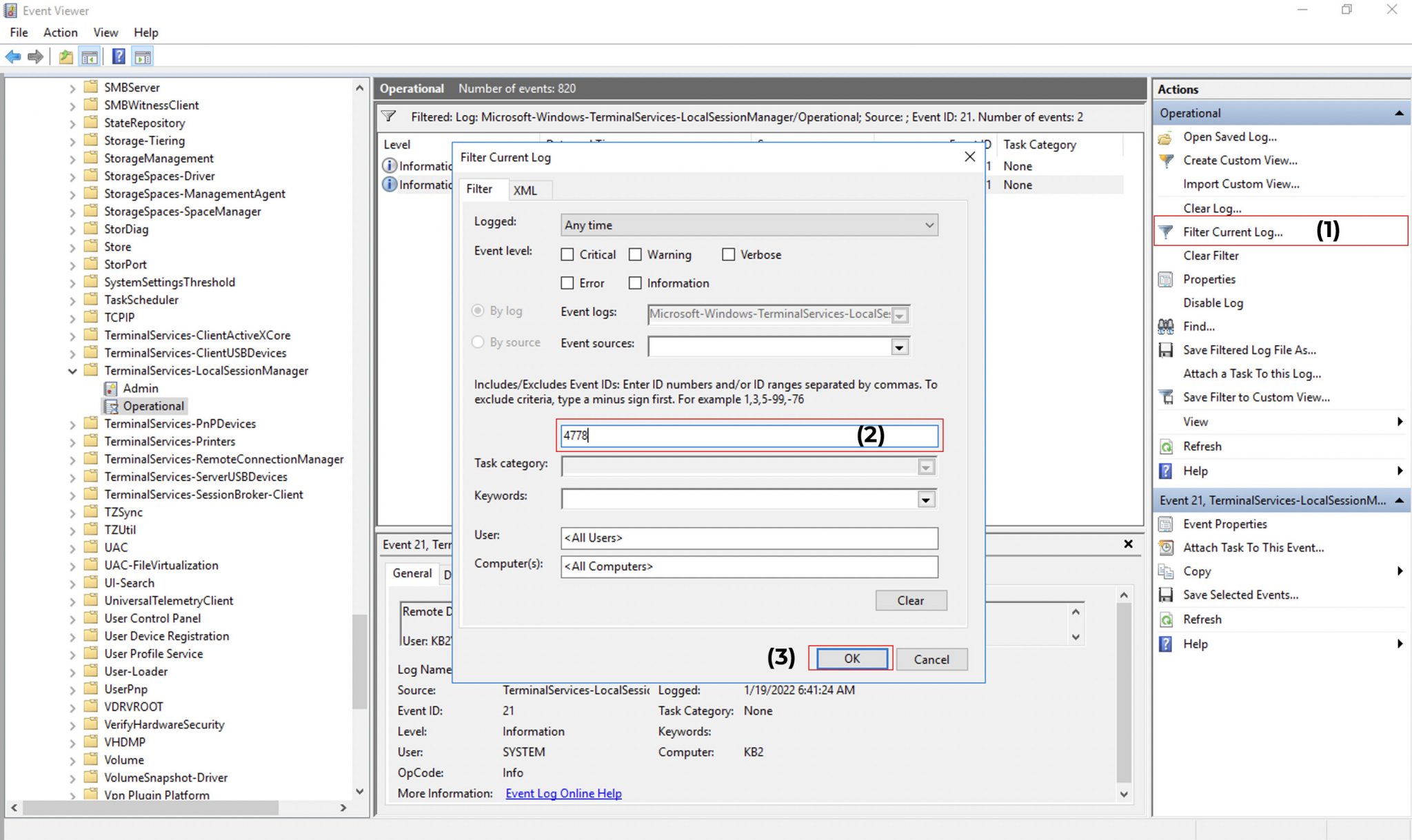 Track & Analyze Remote Desktop Connection Logs in Windows Server