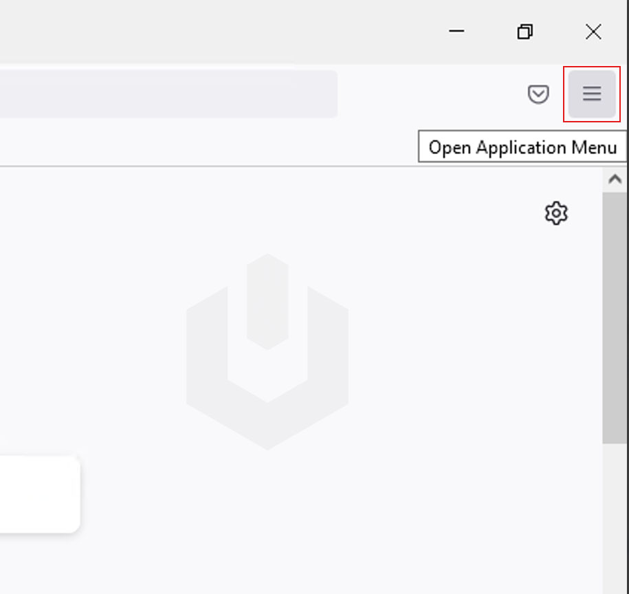 open application menu firefox browser
