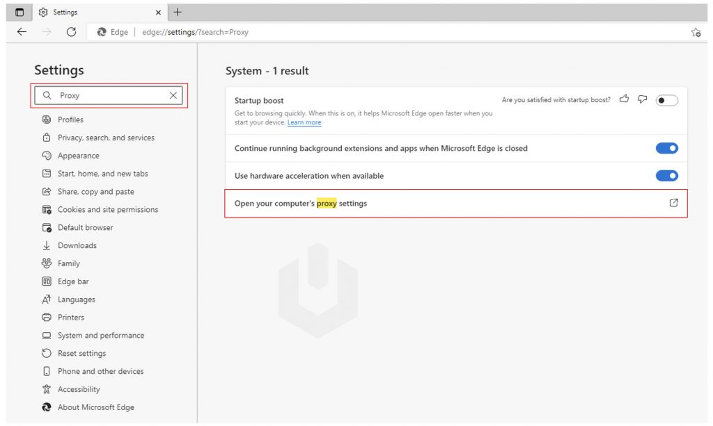 search and open proxy settings microsoft edge browser