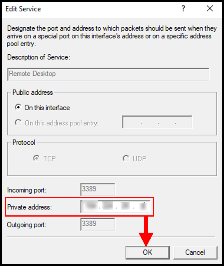 Configuring the private address on the Public Network Adapter for how to set up PPTP/L2TP on windows server.