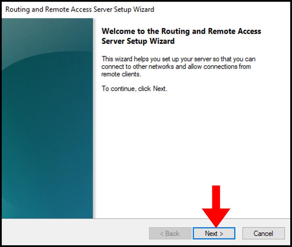 Using the Routing and Remote Access Server Setup Wizard to properly set up PPTP/L2TP on windows server.