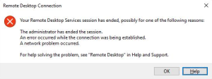 windows 11 your remote desktop services session has ended